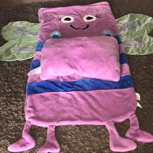 Girls kids sleeping bag and pillow